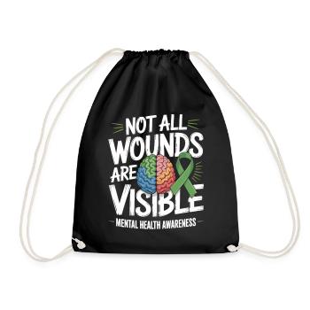 Toutes les blessures ne sont pas visibles – santé mentale - Sac de sport léger - noir - Devant