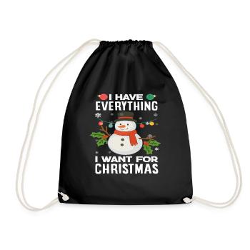 I've got everything I want Christmas love - Drawstring Bag - black - Front