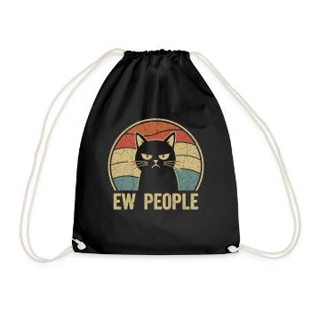 Beurk, les gens, amoureux des chats, humour félin, antisocial. - Sac de sport léger - noir - Devant