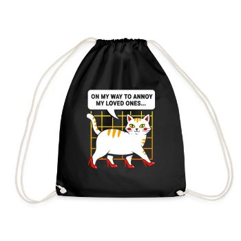 Chat à talons hauts : Espiègle et charmant - Sac de sport léger - noir - Devant