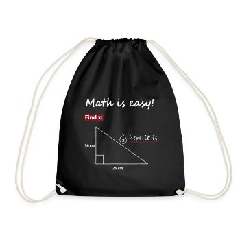 Find X Triangle Math Art - Drawstring Bag - black - Front