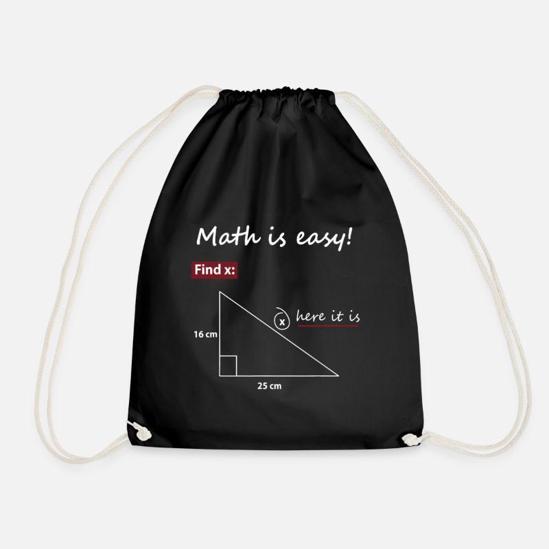 Find X Triangle Math Art - Turnbeutel - Schwarz
