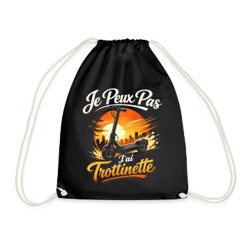 Je peux pas j'ai trottinette - Sac de sport léger - noir - Devant
