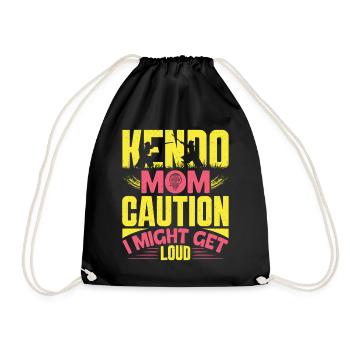 Kendo Mom Instructor Japanese Martial Arts Kendo - Drawstring Bag - black - Front