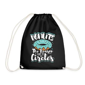 Donut fast food - Drawstring Bag - black - Front