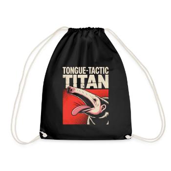 Tongue Tactician | Comic Anteater - Drawstring Bag - black - Front