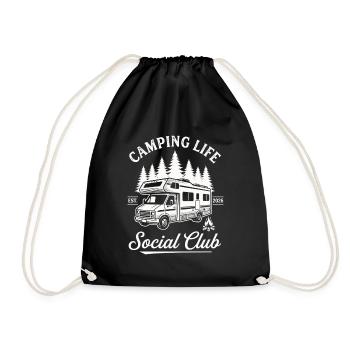 Conception de la vie de camping pour les amateurs de camping-car - Sac de sport léger - noir - Devant