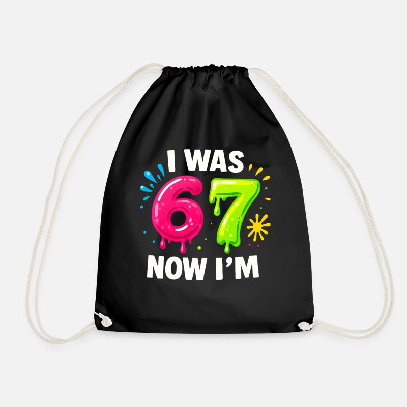 7. Geburtstag Kinder 67 Meme Humor Geschenkidee - Turnbeutel - Schwarz