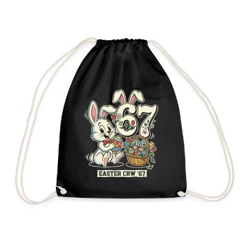 Osterhase 67 Vintage-Design - Turnbeutel - Schwarz - Vorne