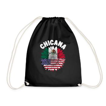 Mexico Pride & Home Mexican Mexico Flag - Drawstring Bag - black - Front