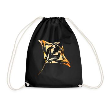 MantaRayGold - Drawstring Bag - black - Front