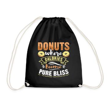 Donut fast food - Drawstring Bag - black - Front