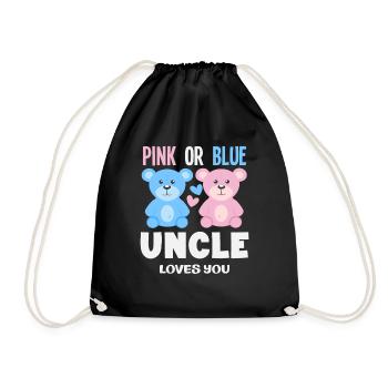 Rose ou bleu Oncle t’aime - Sac de sport léger - noir - Devant