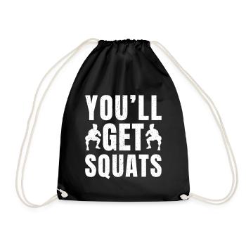 Gym Junkies Get ́ll Get Squats Calisthenics Fitness - Drawstring Bag - black - Front