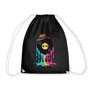 Disque vinyle Vinyle rétro - Sac de sport léger - noir - Devant