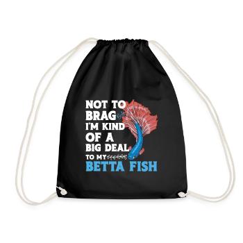  Siamese Fighting Fish Tank Owner Aquarium Betta - Drawstring Bag - black - Front