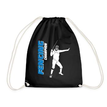 Fencing - Fechten - Fechter - Fechtkampf - Drawstring Bag - black - Front