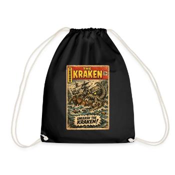 Kraken Seeungeheuer Vintage Comic - Turnbeutel - Schwarz - Vorne