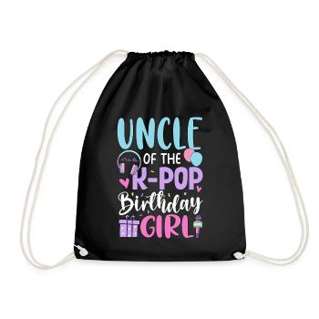Uncle Of The K Pop Birthday Girl - Drawstring Bag - black - Front