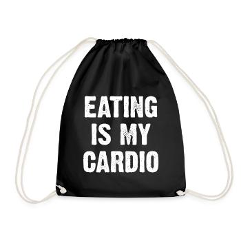 Food is my cardio - Drawstring Bag - black - Front