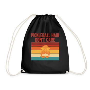 Pickleball Hair Dont Care Funny Player Love - Drawstring Bag - black - Front