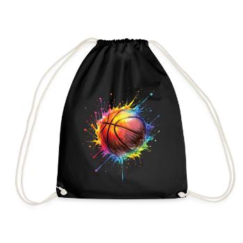 Basketball – Basketball-Stil Malerei - Turnbeutel - Schwarz - Vorne