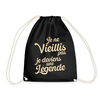Idée Cadeau Anniversaire Humour Original Légende - Sac de sport léger - noir - Devant
