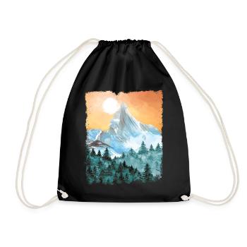 Hiking Mountains Hike Vintage - Drawstring Bag - black - Front