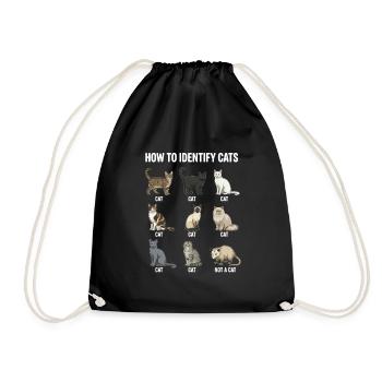 Motif de reconnaissance des espèces félines - Sac de sport léger - noir - Devant