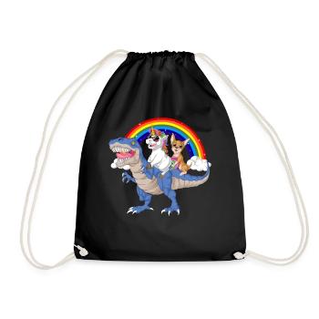 Chemise de dinosaure licorne chihuahua - Sac de sport léger - noir - Devant