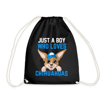 Boy Who Loves Chihuahuas Shirt - Turnbeutel - Schwarz - Vorne