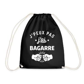 J'peux pas j'ai bagarre - Sac de sport léger - noir - Devant