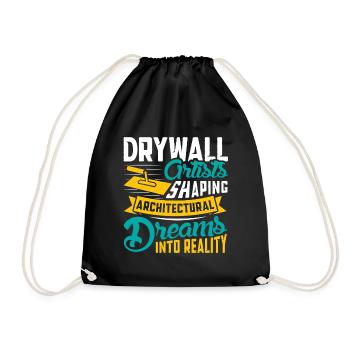 Drywall Drywall Builder Drywall Fitter - Drawstring Bag - black - Front