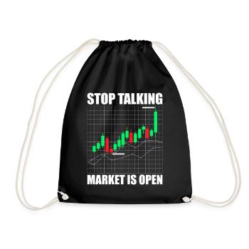 Stop talking stock market stock market traders - Drawstring Bag - black - Front