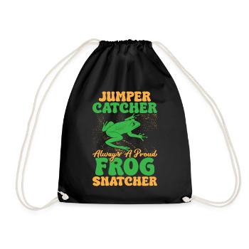 Frog Catcher Jumper Catcher Always A Proud Frog - Drawstring Bag - black - Front