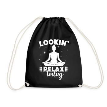 Pilates Enthusiasts Lookin Relax Today Pilates - Drawstring Bag - black - Front
