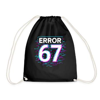 Idée de cadeau Error 67 Six Seven Glitch Cyber Meme - Sac de sport léger - noir - Devant