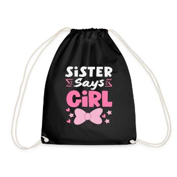 Sœur dit que la fille révèle le sexe - Sac de sport léger - noir - Devant