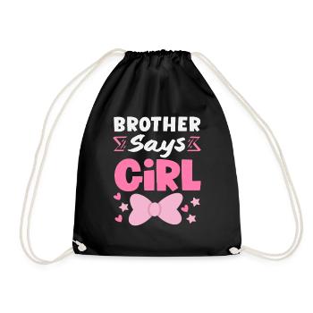 Frère dit que la fille révèle le sexe - Sac de sport léger - noir - Devant