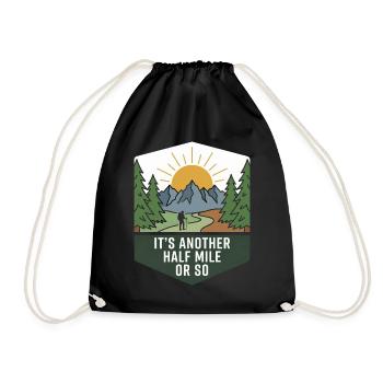 Hiking Camping Trekking Outdoors Nature Mountain - Drawstring Bag - black - Front