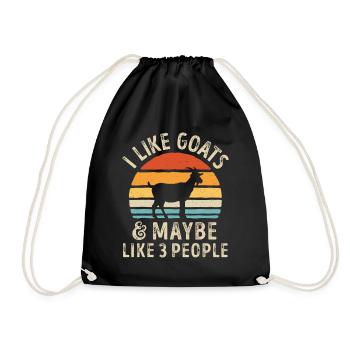 Goat Sunset Meme Tee - Drawstring Bag - black - Front