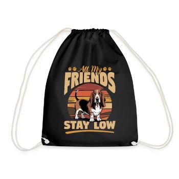 Funny Dog Breed Basset Hound - Turnbeutel - Schwarz - Vorne