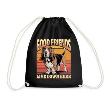 Funny Dog Breed Basset Hound - Turnbeutel - Schwarz - Vorne