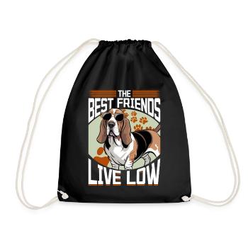 Funny Dog Breed Basset Hound - Turnbeutel - Schwarz - Vorne