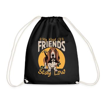 Funny Dog Breed Basset Hound - Turnbeutel - Schwarz - Vorne
