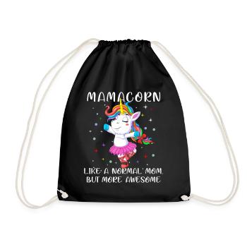 Mamacorn Dancing Unicorn Mom Shirt - Turnbeutel - Schwarz - Vorne