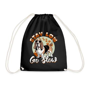 Funny Dog Breed Basset Hound - Turnbeutel - Schwarz - Vorne