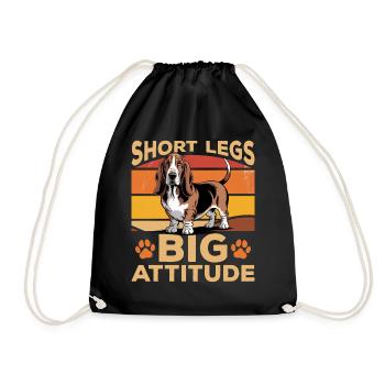 Funny Dog Breed Basset Hound - Turnbeutel - Schwarz - Vorne