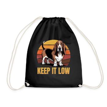 Funny Dog Breed Basset Hound - Turnbeutel - Schwarz - Vorne