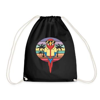 Palmiers d’été rétro Cool Parrot - Sac de sport léger - noir - Devant